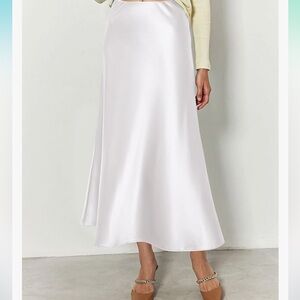 White silk skirt